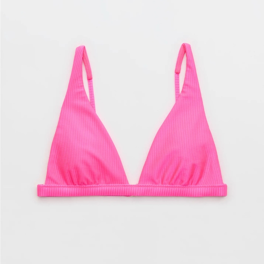 NWT!! Aerie Shine Rib Plunge Bikini Top